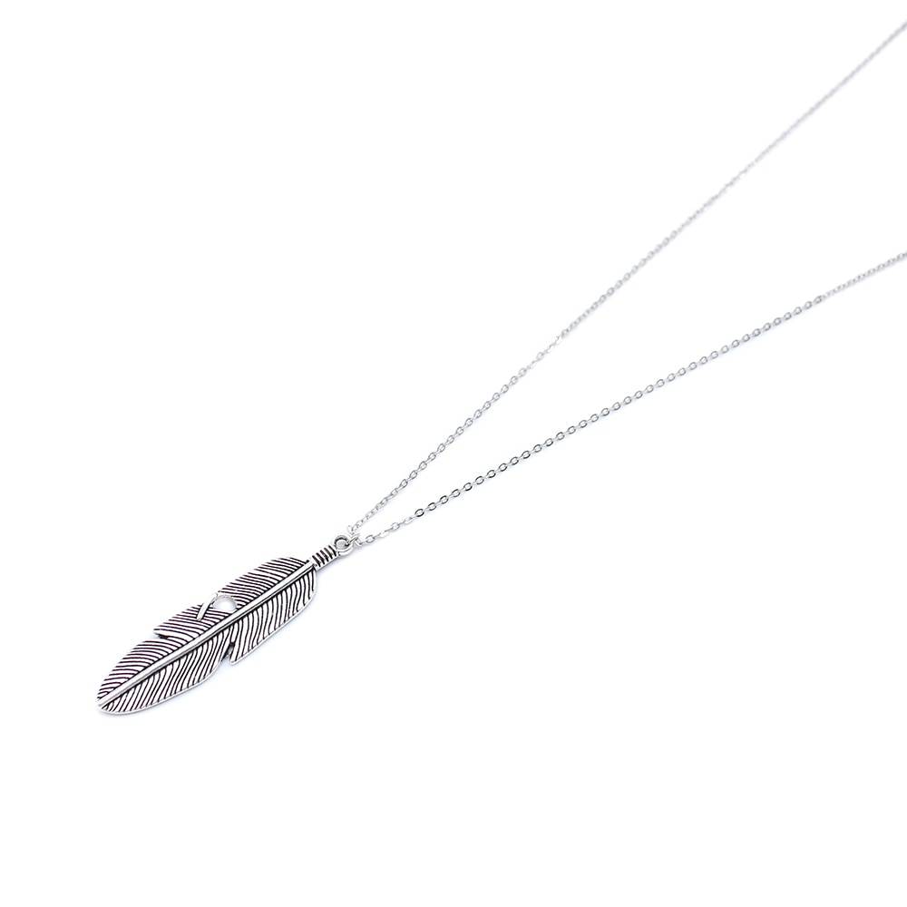 Women's Boho Feather Shaped Pendant Necklace Necklaces & Pendants Women's Jewelry