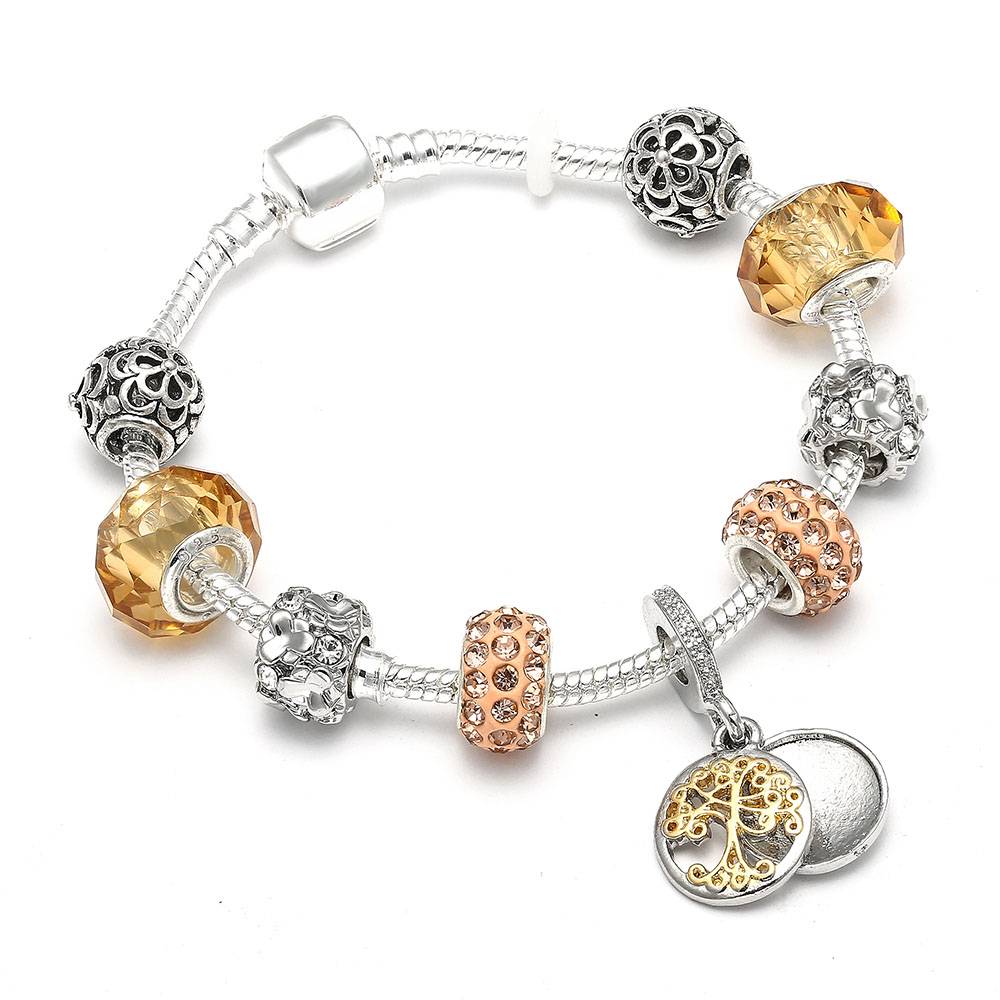 Vintage Silver Charm Bracelet with Tree of Life Pendant Bracelets & Bangles Women's Jewelry