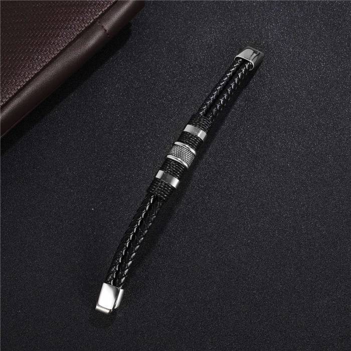 Men's Braided Leather Bracelet with Magnetic Clasp Men's Bracelets Men's Jewelry