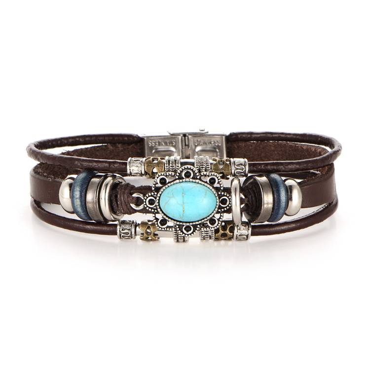 Boho Style Flower Charm Leather Women's Bracelet Bracelets & Bangles New Arrivals Women's Jewelry