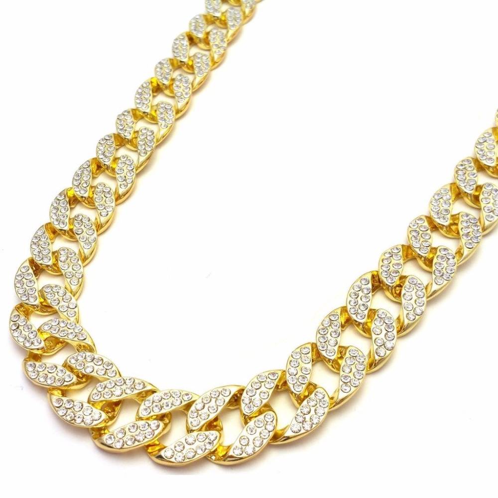 Men's Iced Out Rhinestone Link Chains Men's Chains Men's Jewelry