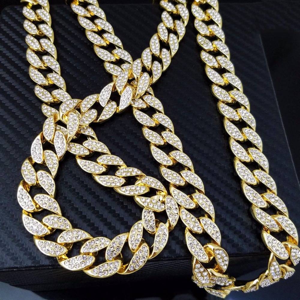Men's Iced Out Rhinestone Link Chains Men's Chains Men's Jewelry