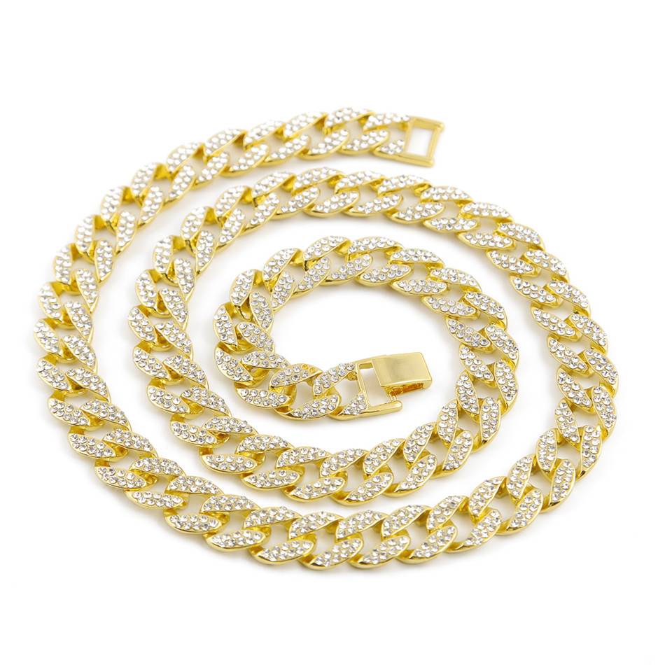 Men's Iced Out Rhinestone Link Chains Men's Chains Men's Jewelry