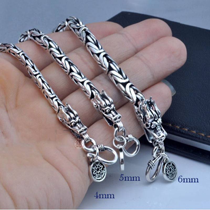 Men's 925 Dragon Sterling Silver Chains Men's Chains Men's Jewelry
