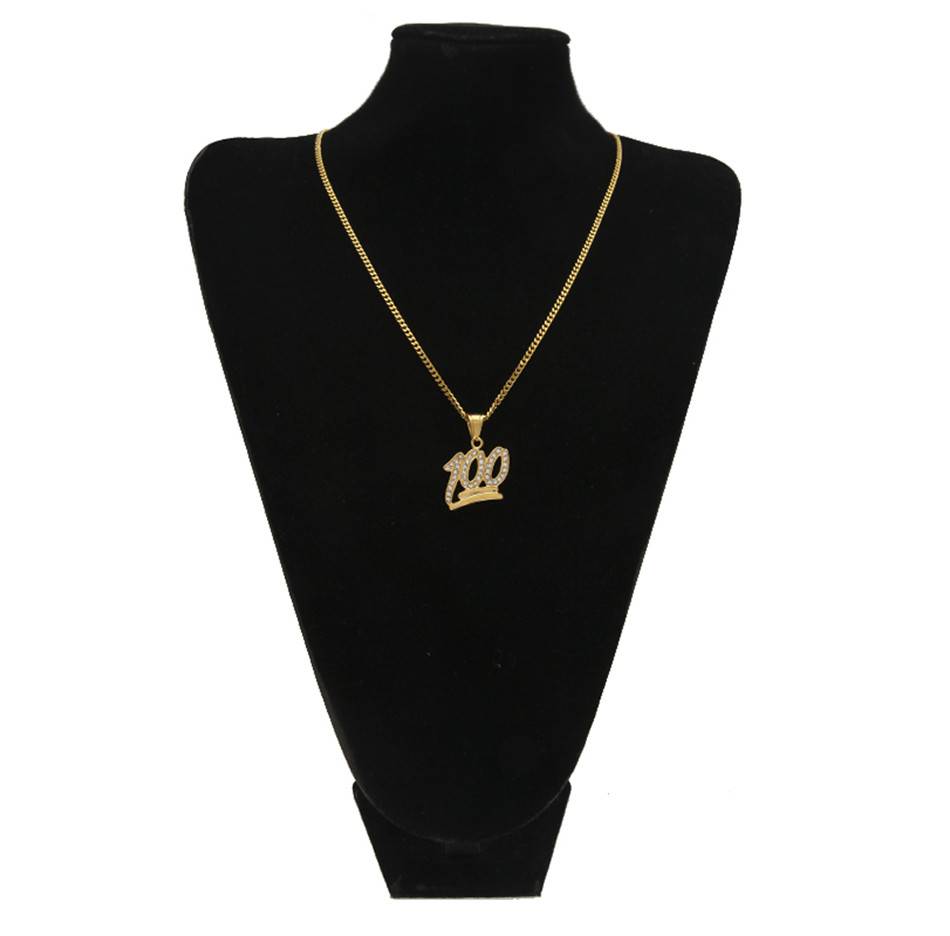 Men's Hip Hop Iced Out Rhinestone Pendant Necklaces Men's Chains Men's Jewelry
