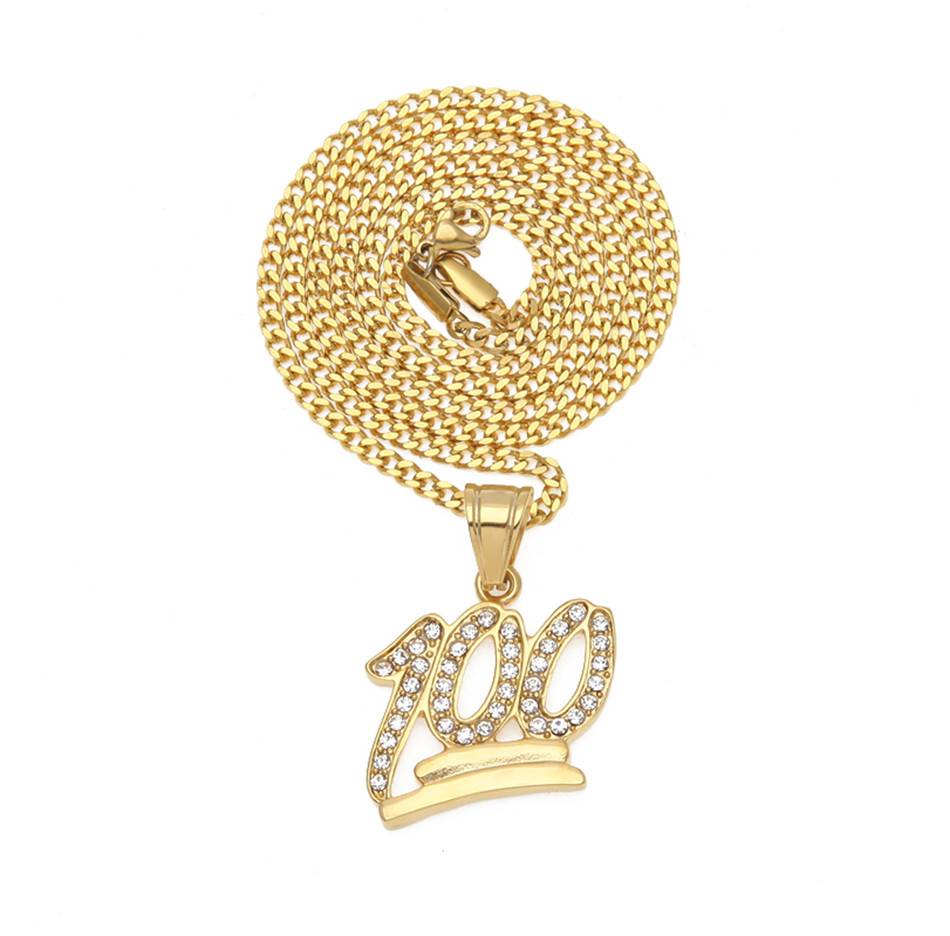 Men's Hip Hop Iced Out Rhinestone Pendant Necklaces Men's Chains Men's Jewelry