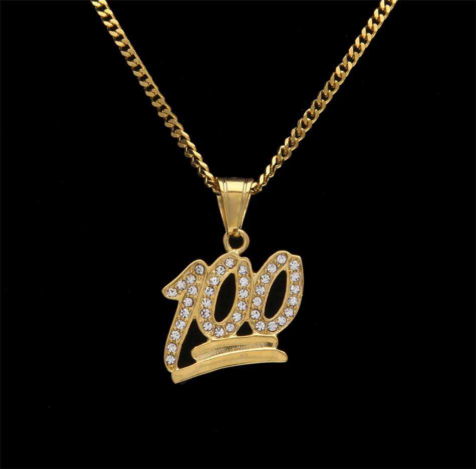 Men's Hip Hop Iced Out Rhinestone Pendant Necklaces Men's Chains Men's Jewelry