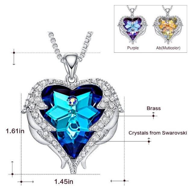 Women's Heart Shaped Crystal Pendant Necklace | Jewelry Addicts