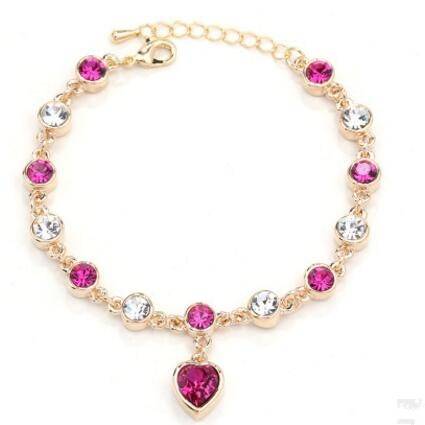 Women's Heart Shaped Crystal Bracelet Bracelets & Bangles Women's Jewelry