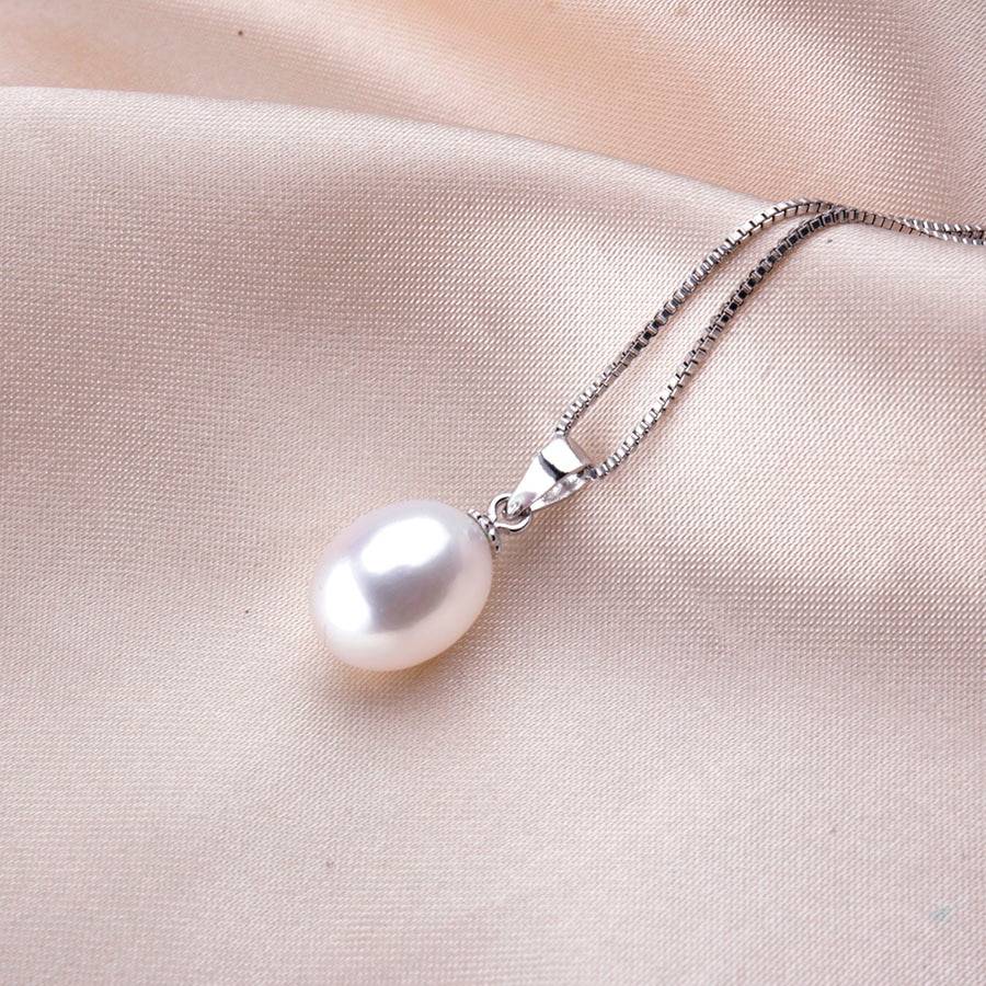 Classic Silver Pendant Necklace with Freshwater Pearl Necklaces & Pendants Women's Jewelry