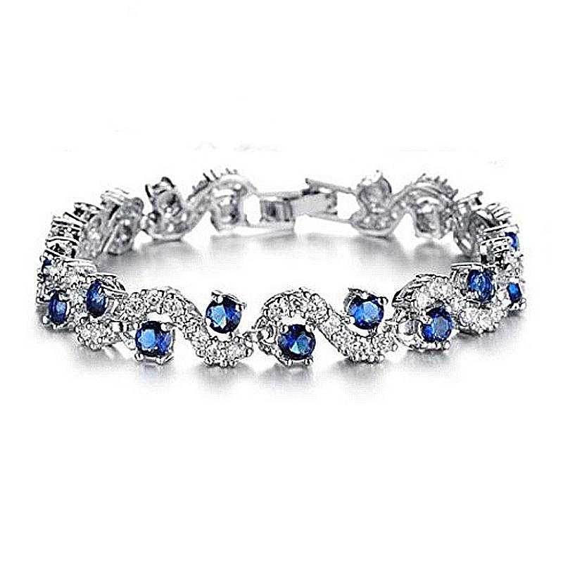 Luxury Women's Blue Crystal Bracelet Bracelets & Bangles Women's Jewelry