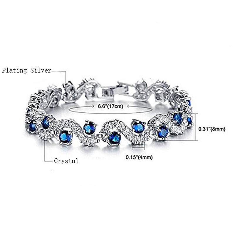 Luxury Women's Blue Crystal Bracelet Bracelets & Bangles Women's Jewelry