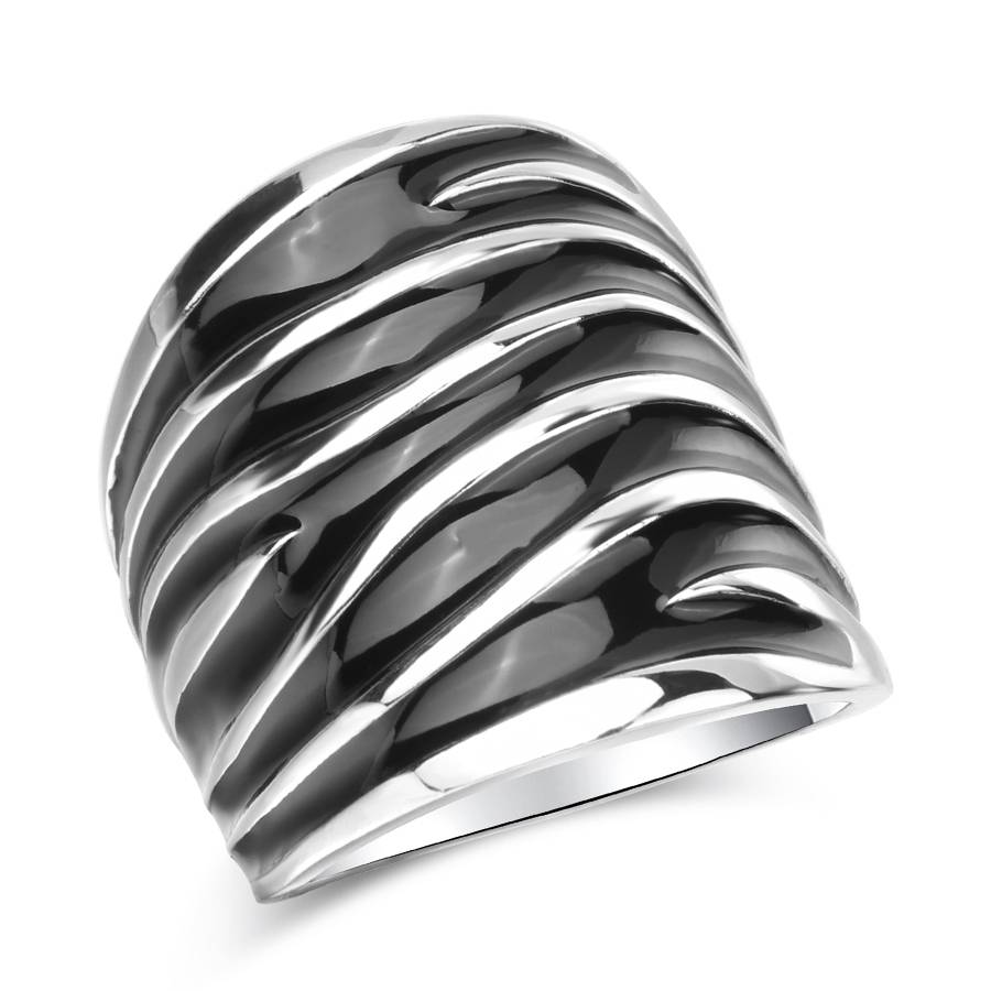 Men's Black Enamel Big Ring Men's Jewelry Mens Rings