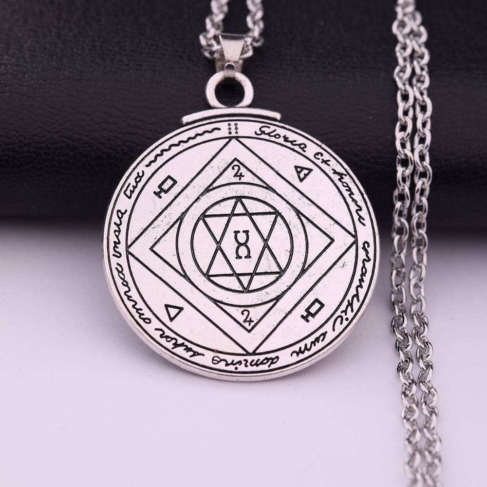Double-Sided Key of Solomon Talisman Necklace Men's Jewelry Mens Pendants