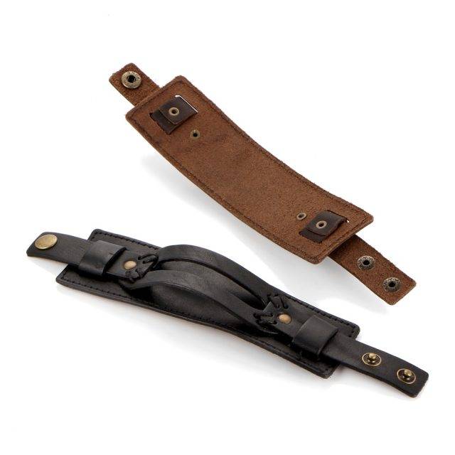 Men’s Punk Wide Leather Bracelet | Jewelry Addicts