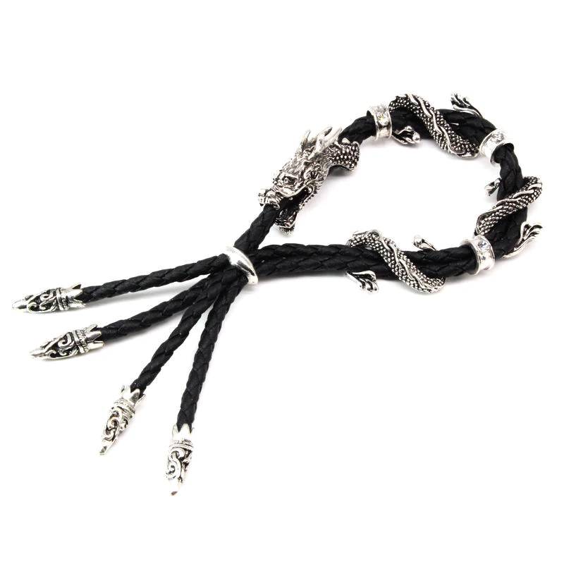 Rock Style Dragon Charm Leather Men's Bracelet Men's Bracelets Men's Jewelry
