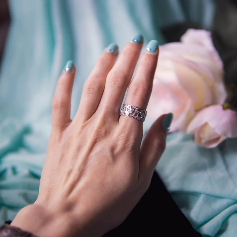 Silver Rhinestone Engagement Bohemian Vintage Ring Women's Jewelry Women's Rings