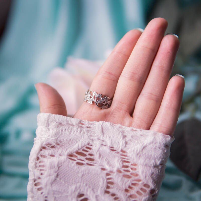 Silver Rhinestone Engagement Bohemian Vintage Ring Women's Jewelry Women's Rings