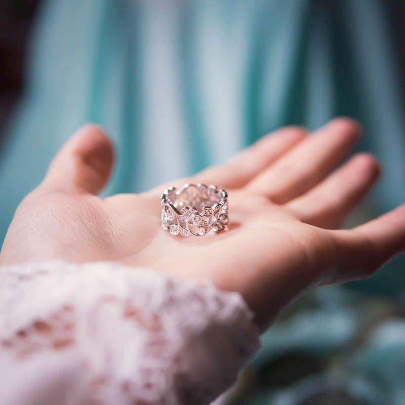 Silver Rhinestone Engagement Bohemian Vintage Ring Women's Jewelry Women's Rings