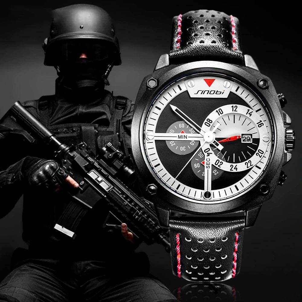 Men's Military Style Army Waterproof Watches Men's Wrist Watches Sinobi