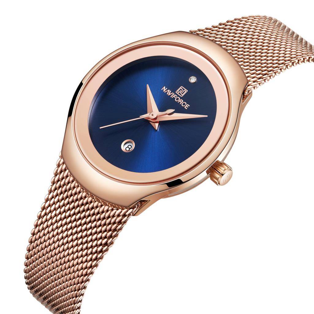 Slim Mesh Stainless Steel Casual Ladies Watches Naviforce Women's Watches