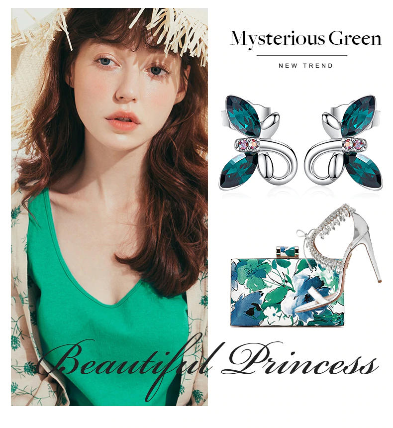 Butterfly Earrings Embellished with Swarovski Crystals Women's Earrings Women's Jewelry