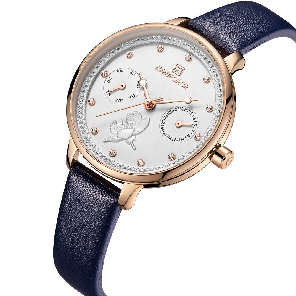 Fashion Quartz Lady Leather Casual Waterproof Watch Naviforce Women's Watches