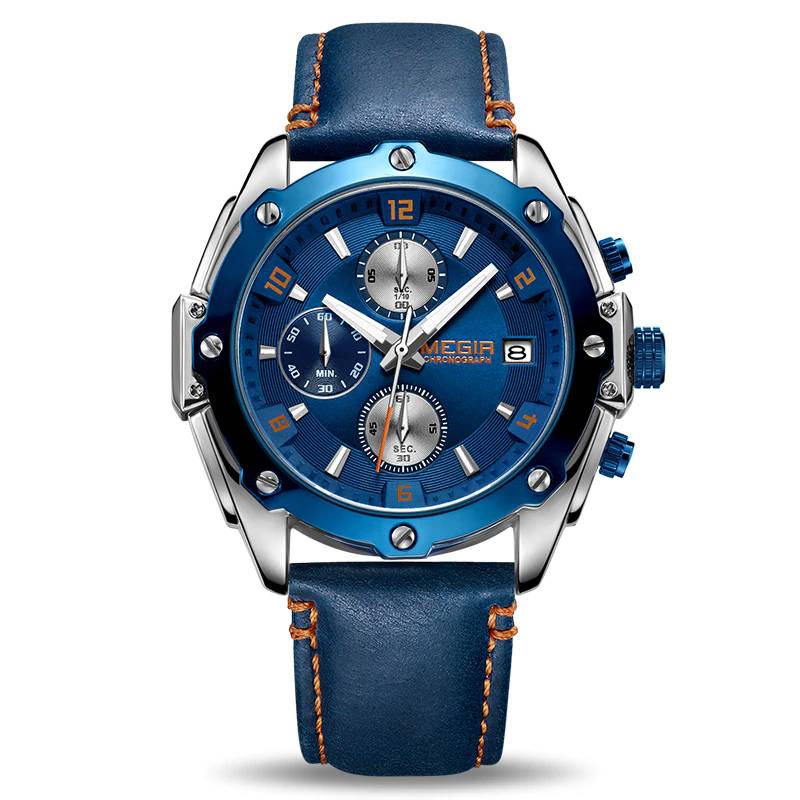 Business Creative Quartz Leather Strap Men’s Watches Megir Men's Wrist Watches