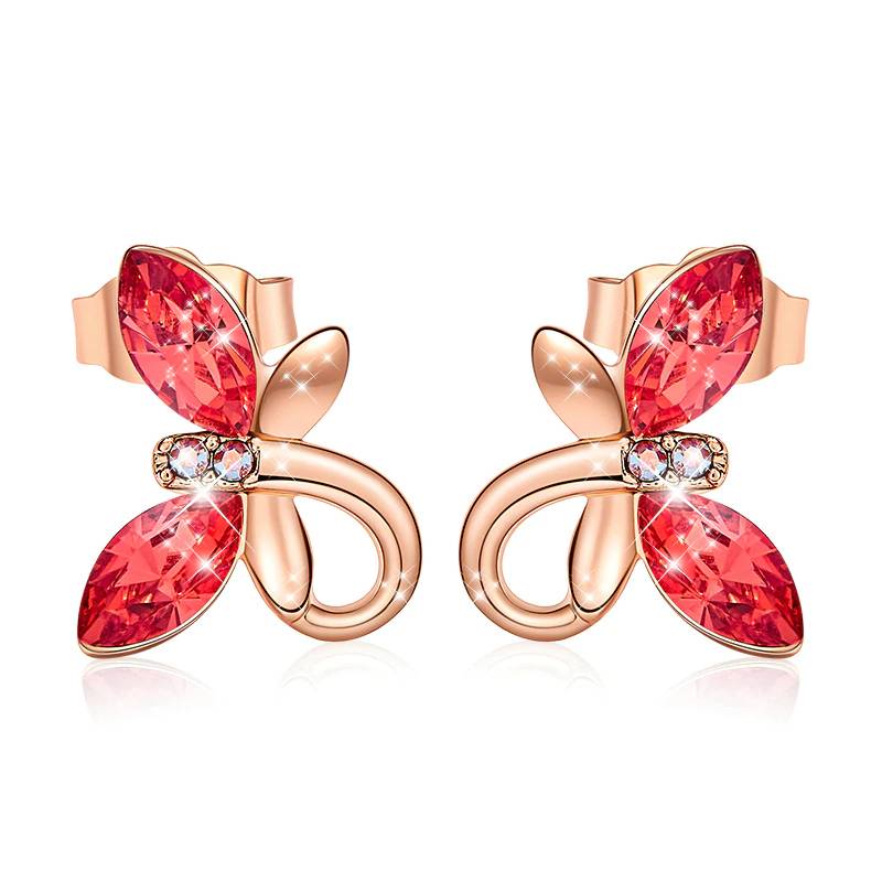 Butterfly Earrings Embellished with Swarovski Crystals Women's Earrings Women's Jewelry