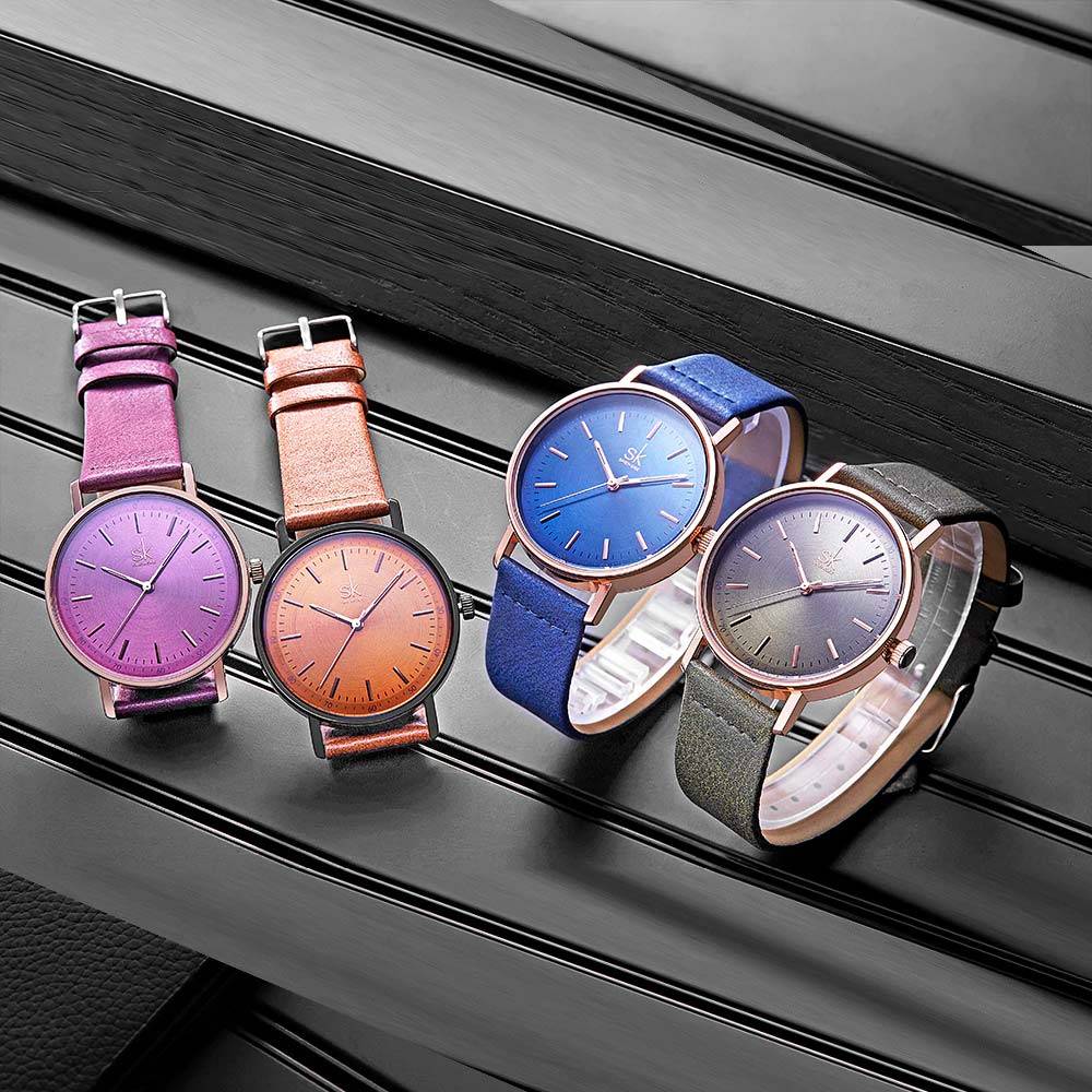 Women's Fashion Leather Band Wristwatches SK Women's Watches