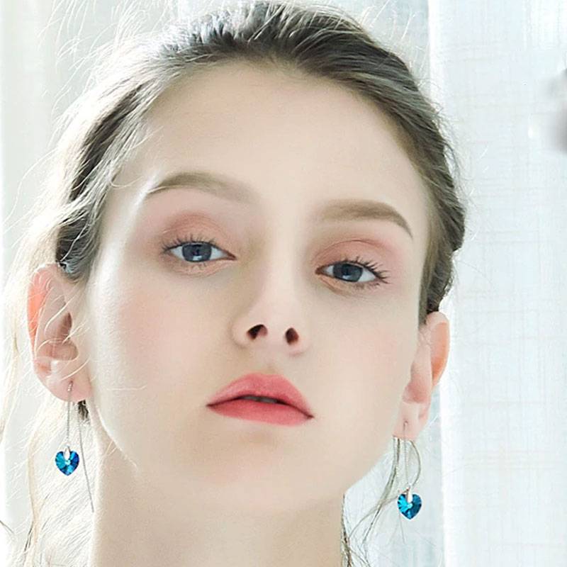 Embellished with Swarovski Heart Dangle Crystals Earrings Women's Earrings Women's Jewelry