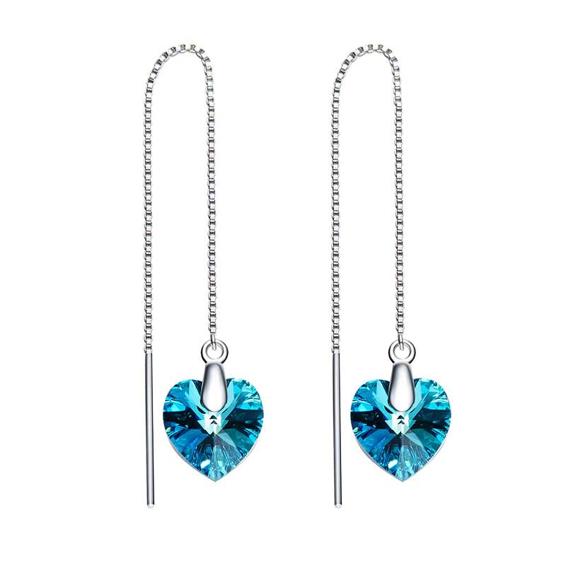 Embellished with Swarovski Heart Dangle Crystals Earrings Women's Earrings Women's Jewelry