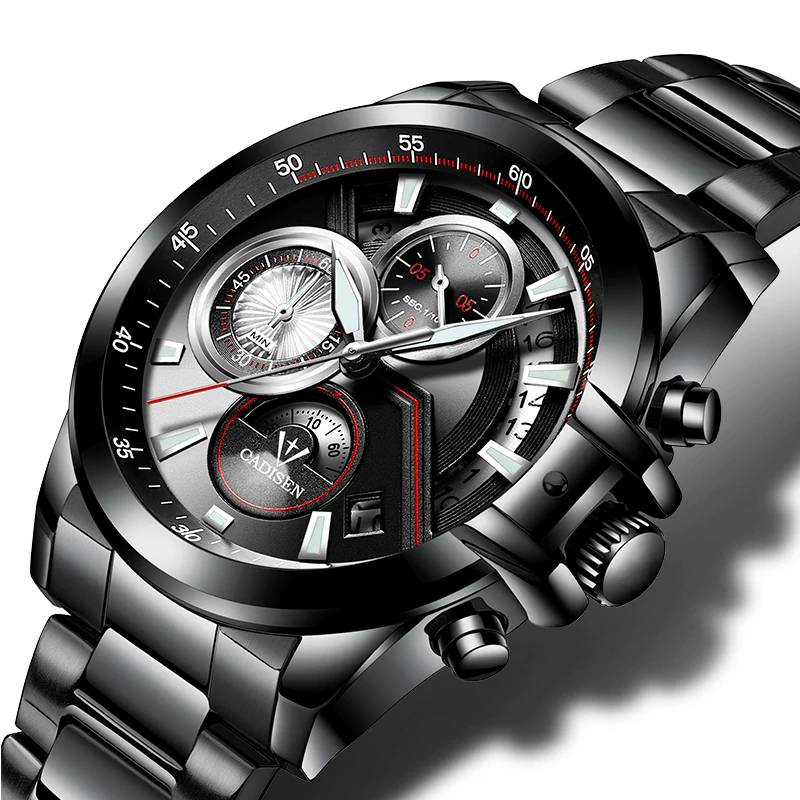 CADISEN Quartz Waterproof Stainless Steel Watch Cadisen Men's Wrist Watches