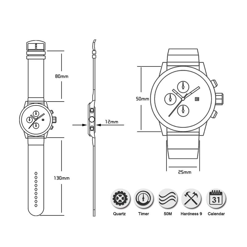 Formula Racing Men's Chronograph Quartz Watches Men's Wrist Watches Sinobi