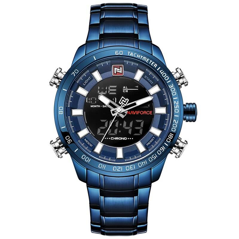 Men's Sport Steel Quartz Digital Waterproof Watches Men's Wrist Watches Naviforce