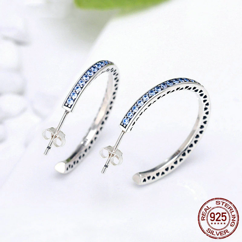 Radiant Hearts Enamel and Clear Hoop Earrings Women's Earrings Women's Jewelry
