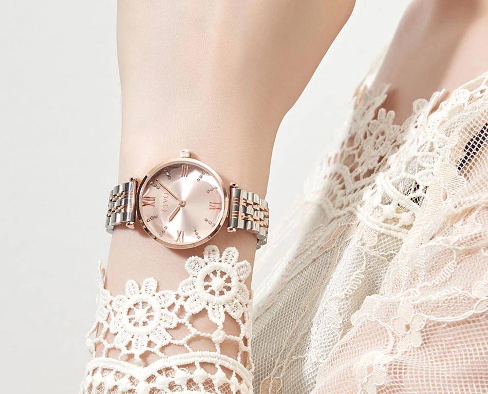 Crystal Women Waterproof Gold Steel Strap Watches Women's Watches