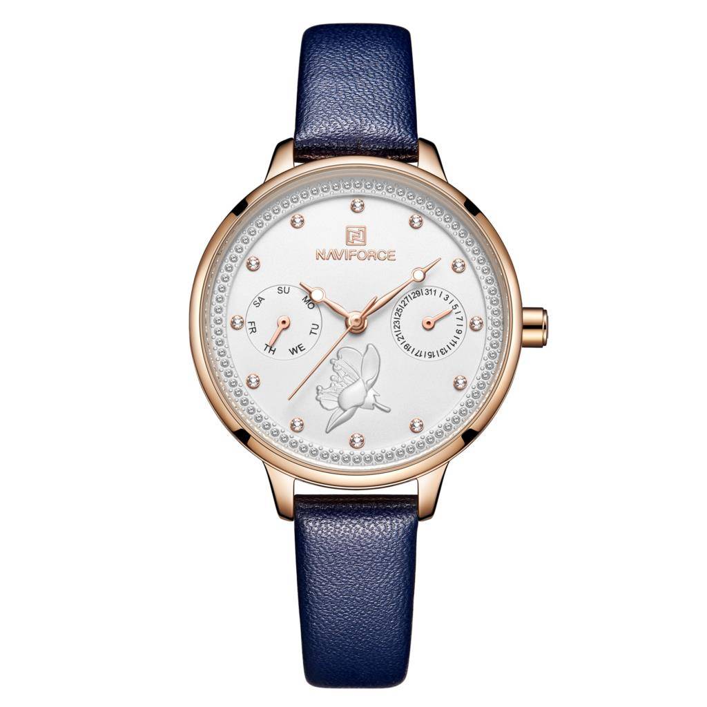 Fashion Quartz Lady Leather Casual Waterproof Watch Naviforce Women's Watches