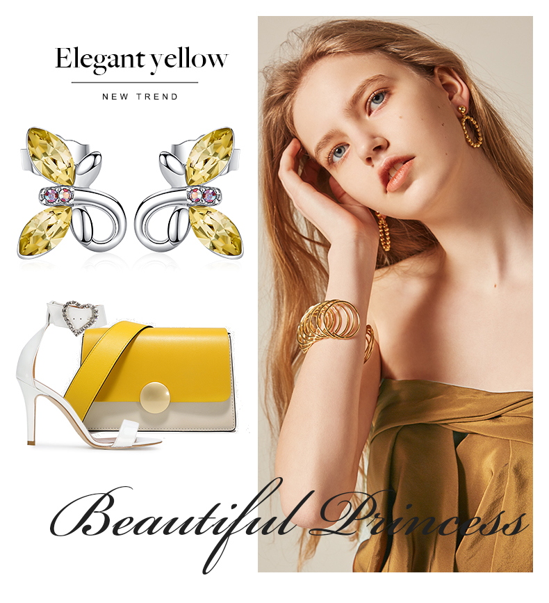 Butterfly Earrings Embellished with Swarovski Crystals Women's Earrings Women's Jewelry