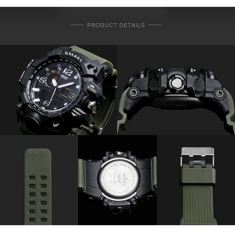 SMAEL Rugged Sport Digital Analogue Display Watch Men's Wrist Watches SMAEL