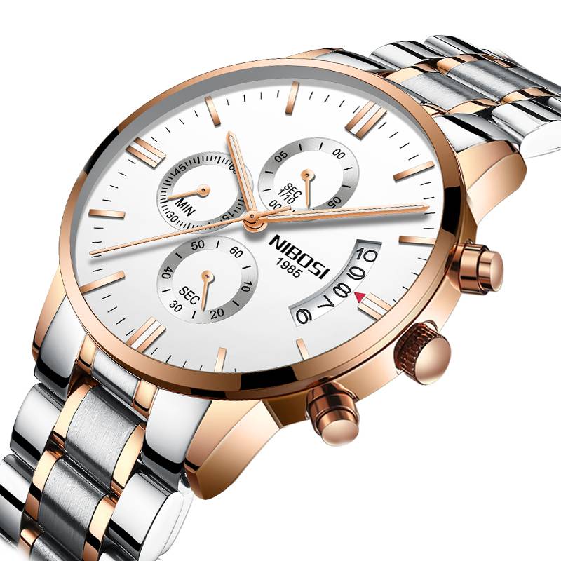 Men's Luxury Stainless Steel Wristwatches Men's Wrist Watches Nibosi