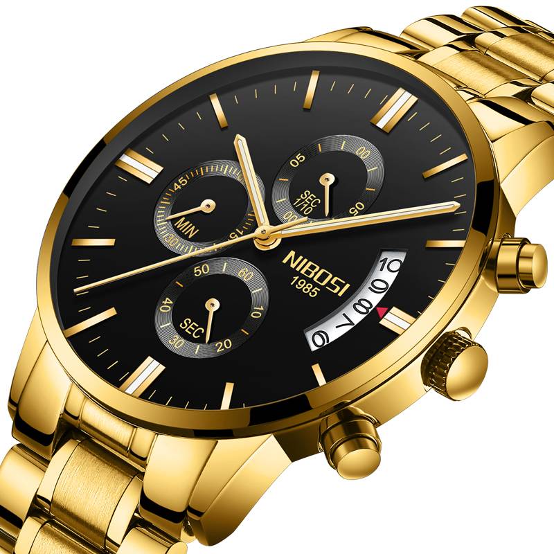 Men's Luxury Stainless Steel Wristwatches Men's Wrist Watches Nibosi