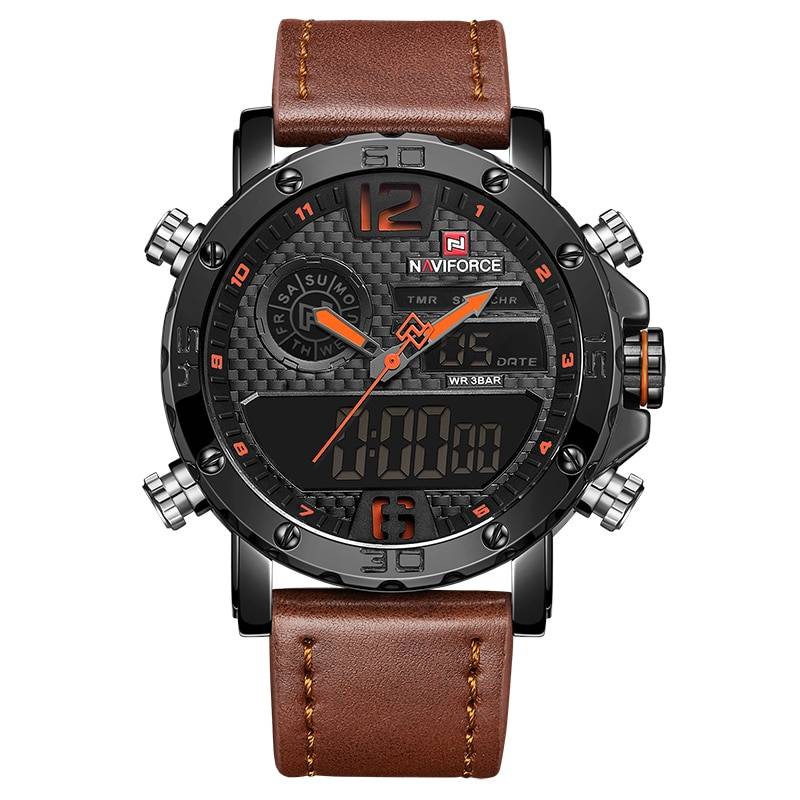Casual Wristwatches for Men with Leather Strap Men's Wrist Watches Naviforce