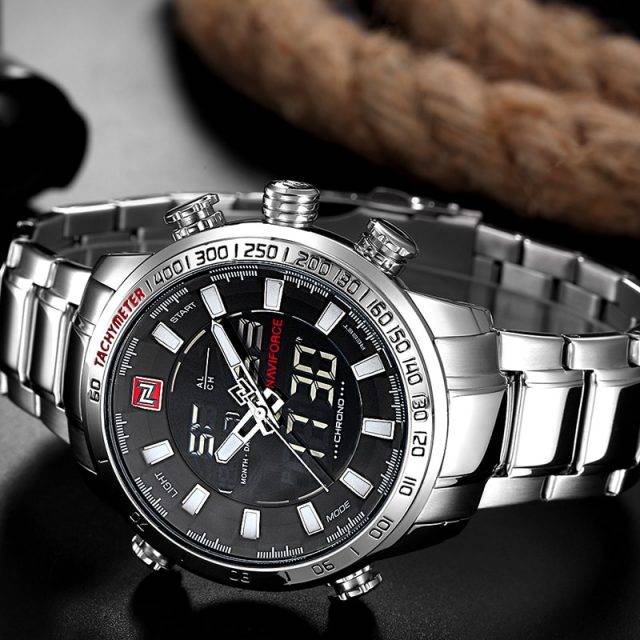 Men's Dual Display Design Stainless Steel Watch | Jewelry Addicts