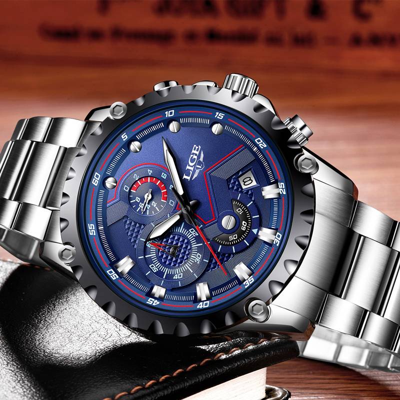 LIGE Fashion Military Waterproof Men's Watch Lige Men's Wrist Watches
