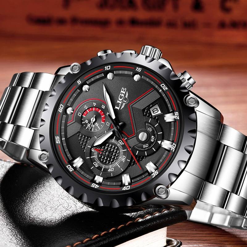 LIGE Fashion Military Waterproof Men's Watch Lige Men's Wrist Watches