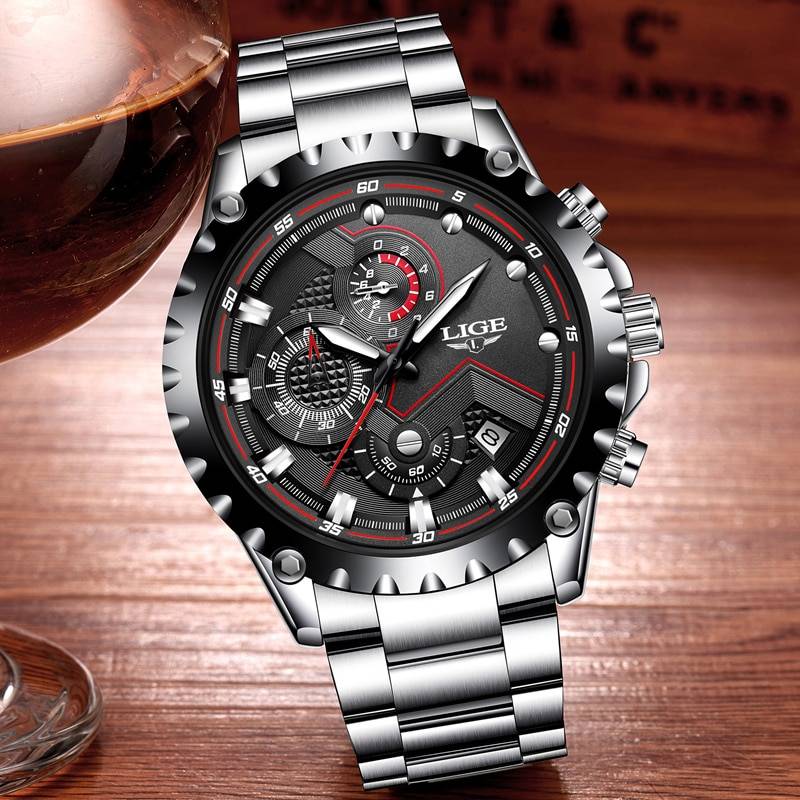 LIGE Fashion Military Waterproof Men's Watch Lige Men's Wrist Watches
