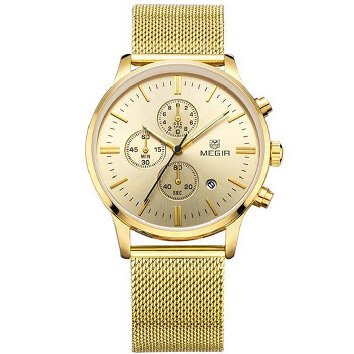 Wristwatches for Men with Metal Mesh Strap Megir Men's Wrist Watches