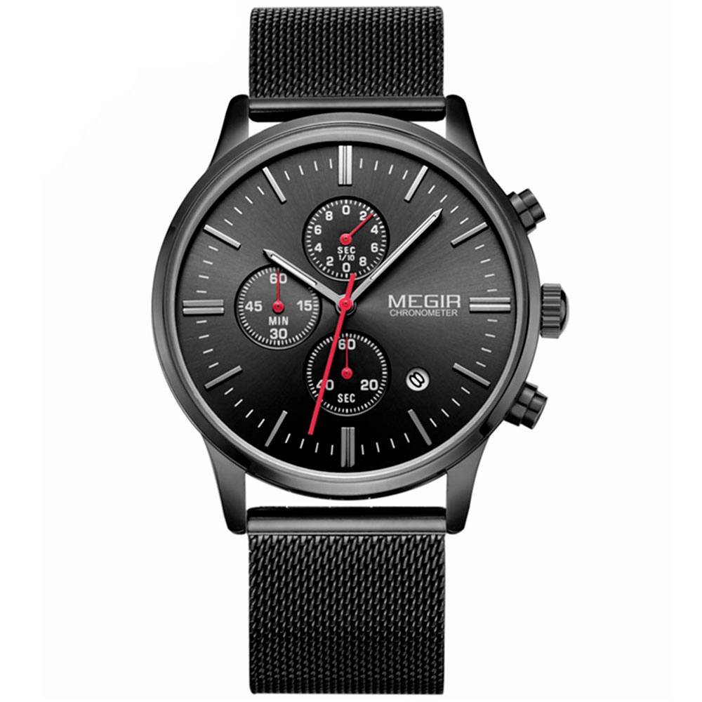 Wristwatches for Men with Metal Mesh Strap Megir Men's Wrist Watches
