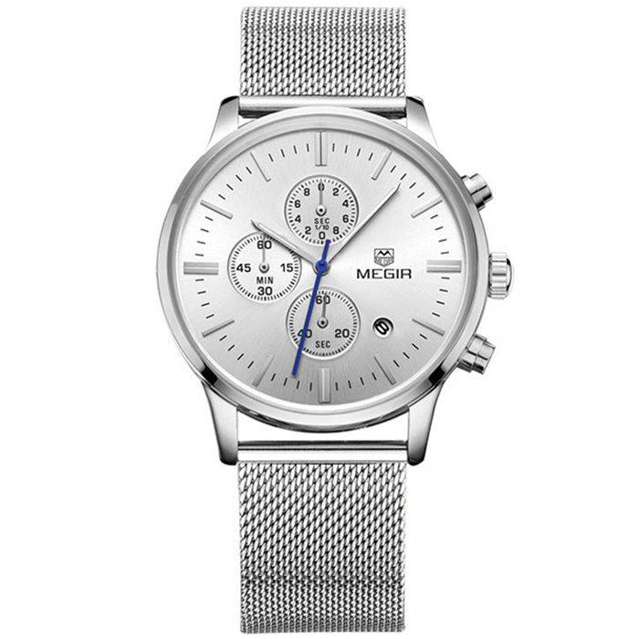 Wristwatches for Men with Metal Mesh Strap Megir Men's Wrist Watches